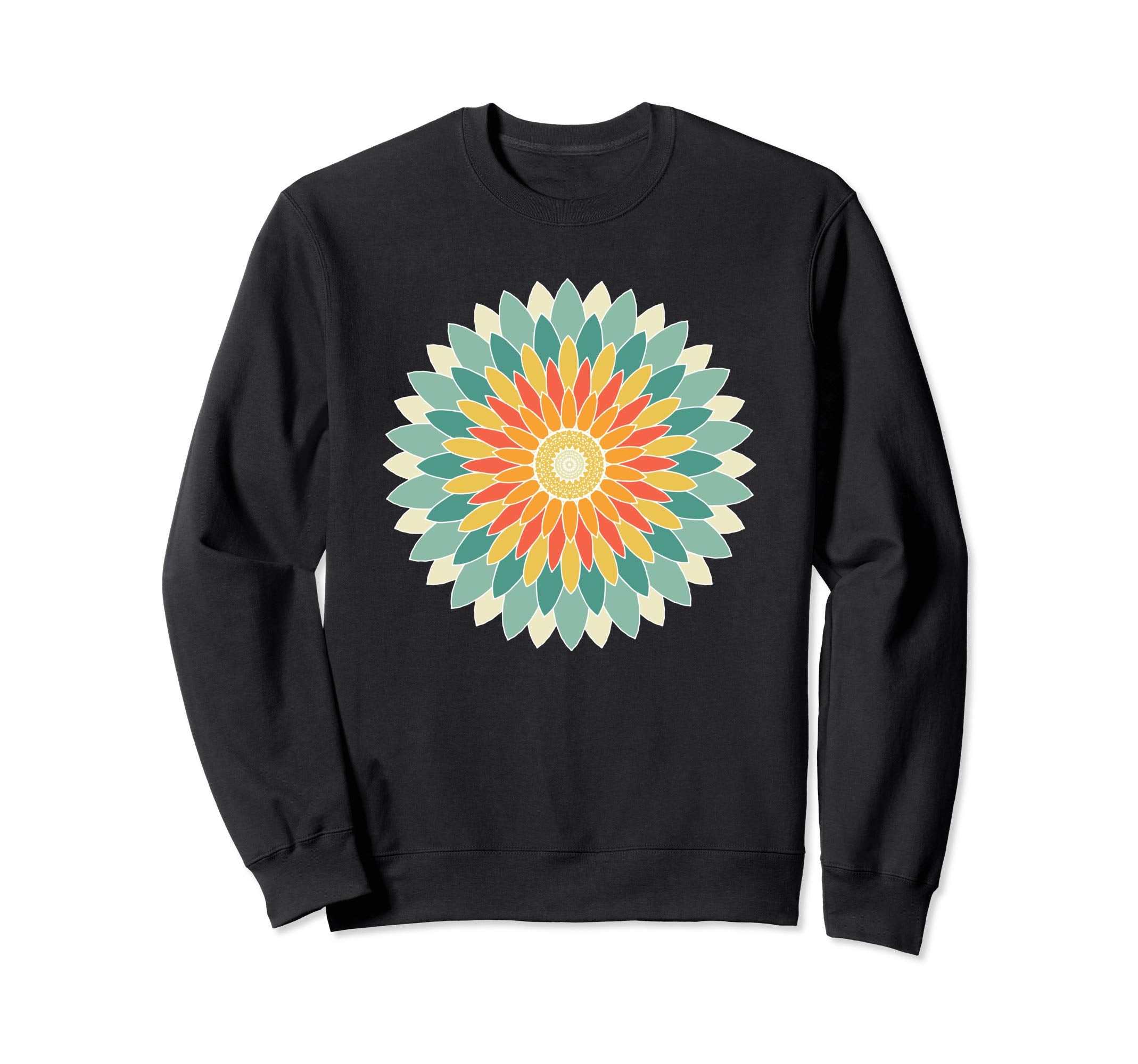 Colorful Nature Mandala Flower Sweatshirt - Graphic Print for Adults - T-Shirt, Sweatshirt, Hoodie