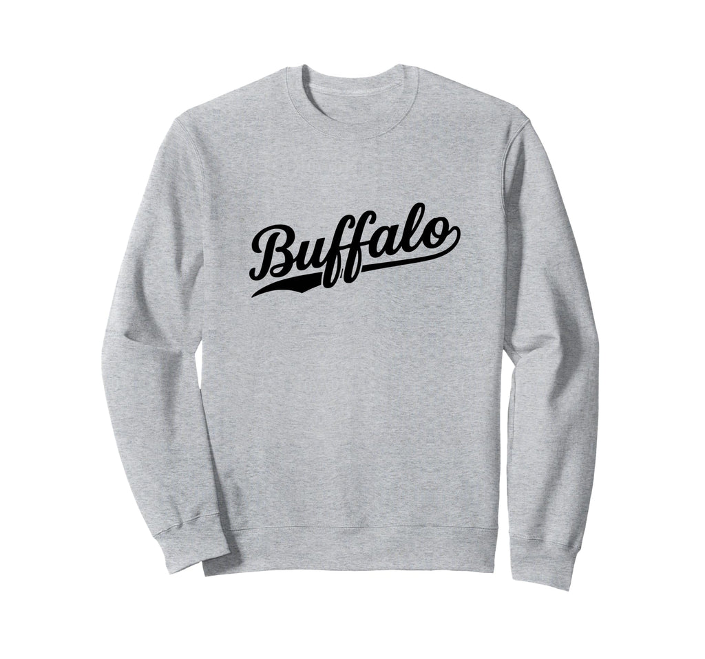 Buffalo New York Script 1970S White Sweatshirt - Novelty Apparel Men Women - T-Shirt, Sweatshirt, Hoodie