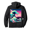 Vaporwave Great Wave Kanagawa Cherry Hoodie - Unique Graphic Men Women - T-Shirt, Sweatshirt, Hoodie