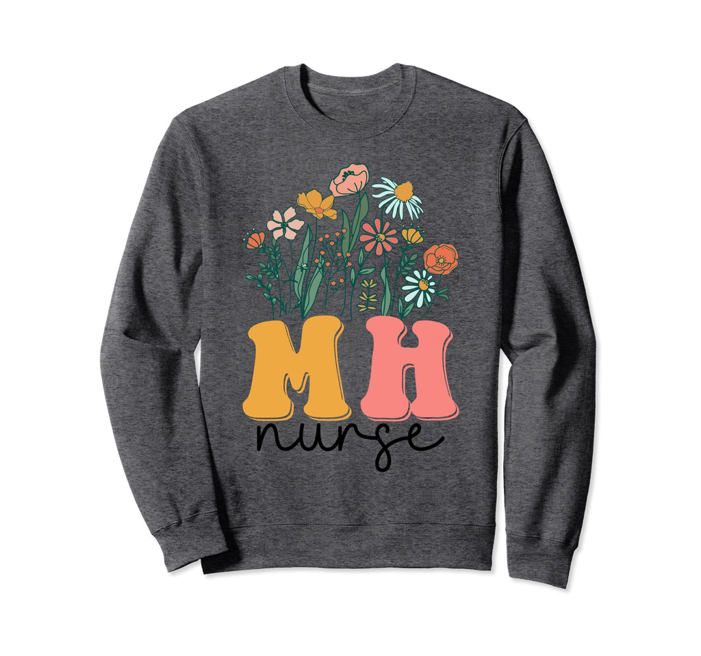 Groovy Wildflower Mental Health Sweatshirt - Trendy Graphic for Adults - T-Shirt, Sweatshirt, Hoodie