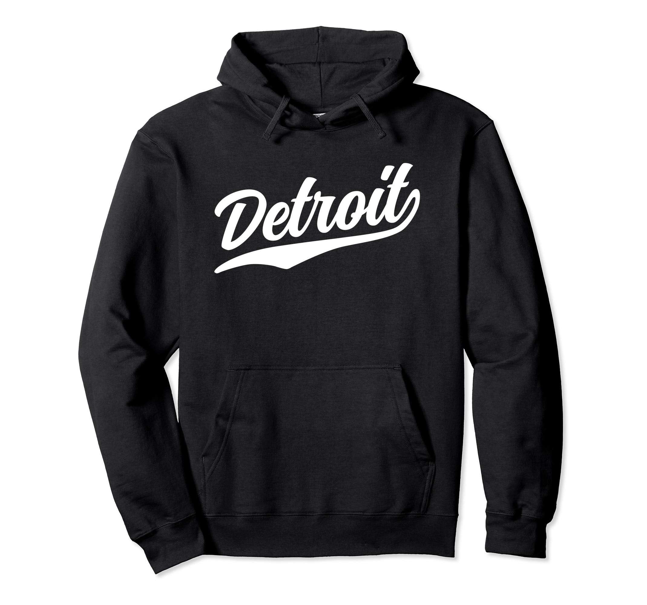 Detroit Michigan 1970S Swoosh Dark Hoodie - Streetwear Style Men Women - T-Shirt, Sweatshirt, Hoodie