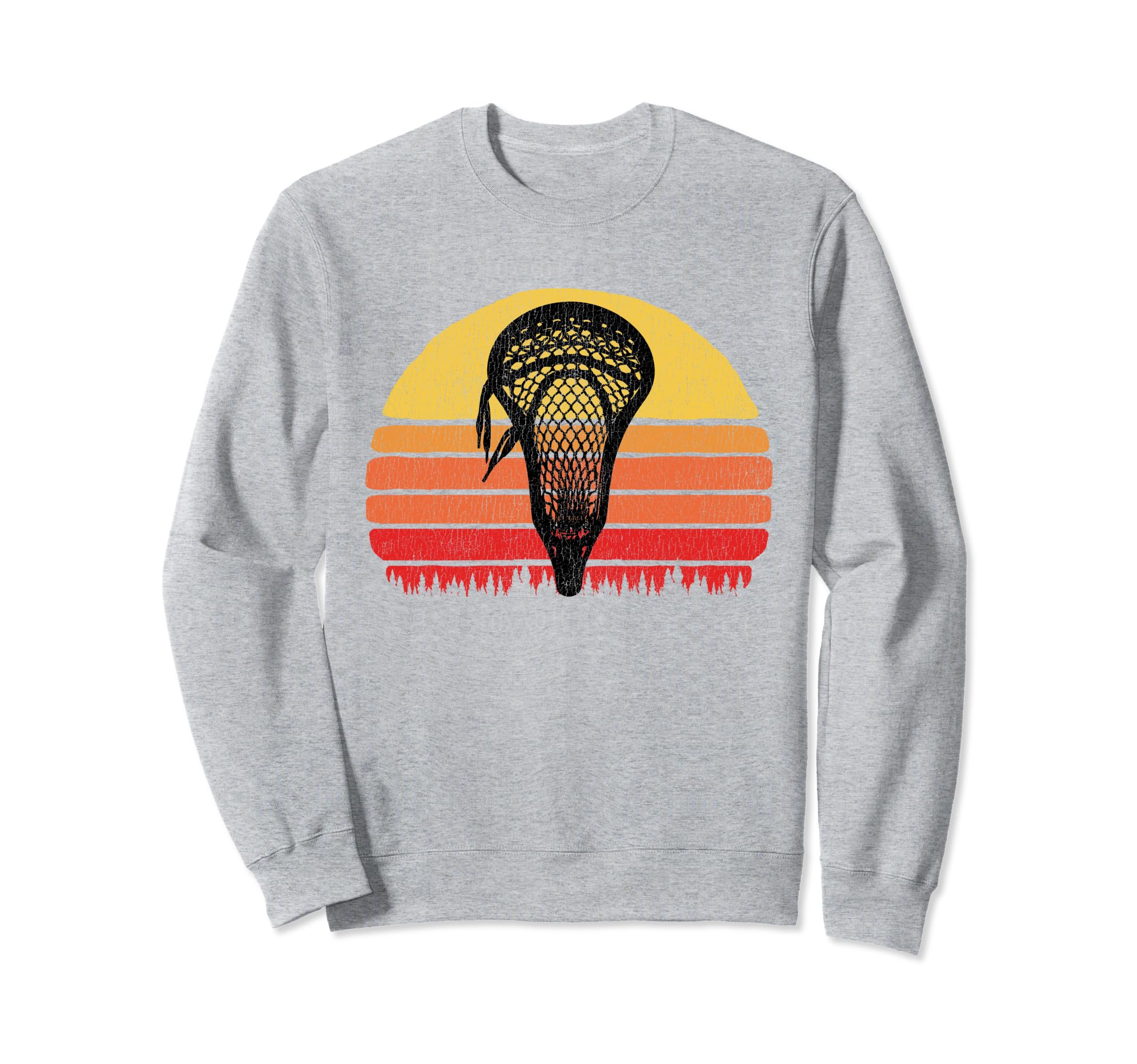 Lacrosse Stick Distressed Sweatshirt - Casual Everyday Wear for Adults - T-Shirt, Sweatshirt, Hoodie