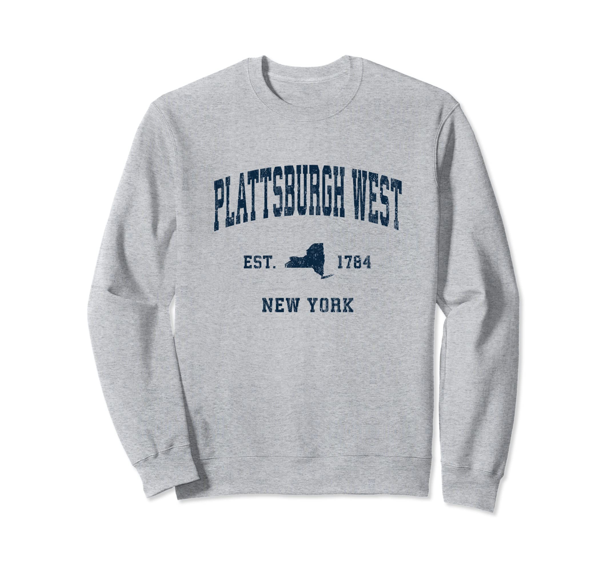 Plattsburgh West New York Ny Sweatshirt - Minimalist Print for Adults - T-Shirt, Sweatshirt, Hoodie