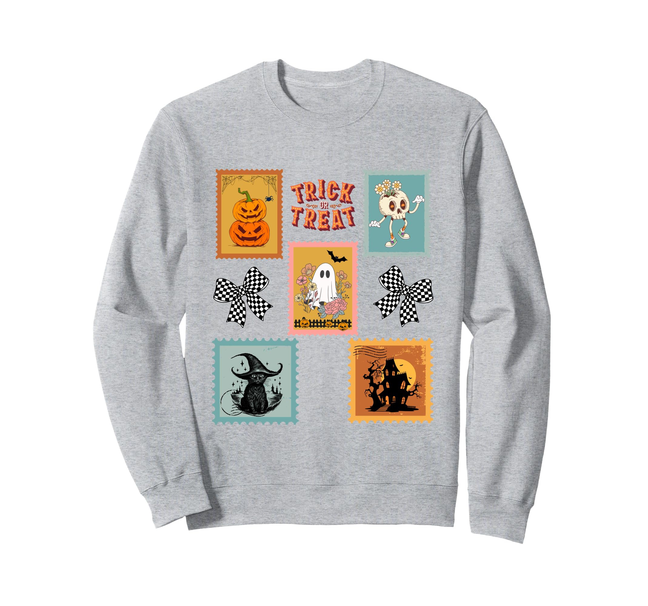 Halloween Postage Stamp Collage Sweatshirt - Aesthetic Graphic Unisex - T-Shirt, Sweatshirt, Hoodie