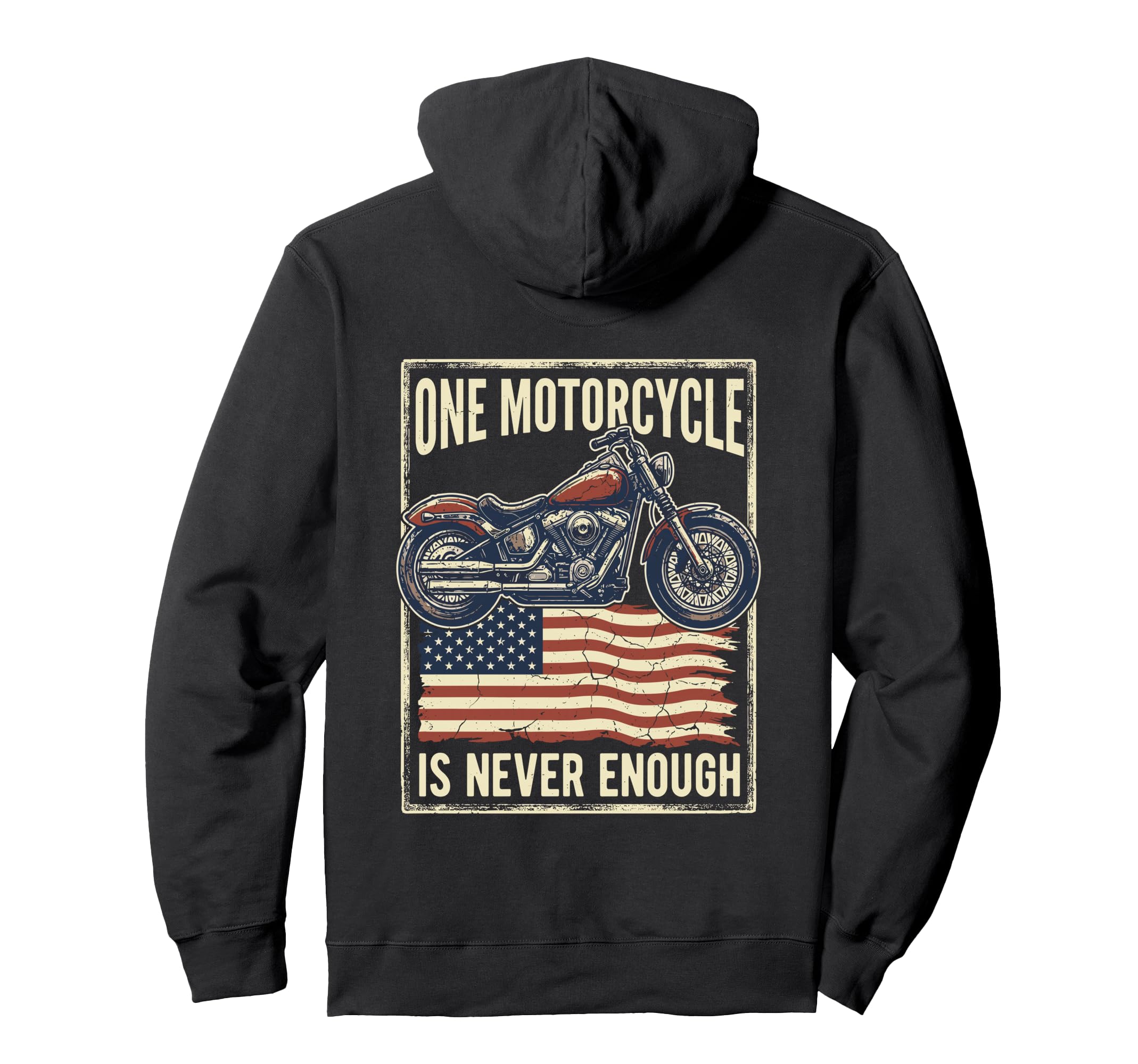 One Motorcycle Is Never Enough Usa Rider Hoodie - Graphic Print Unisex - T-Shirt, Sweatshirt, Hoodie