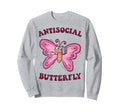 Groovy Anti Social Butterfly Sweatshirt - Fun Novelty Design for Adults - T-Shirt, Sweatshirt, Hoodie