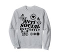 Anti Social Butterfly Goth Sweatshirt - Fun Novelty Design for Adults - T-Shirt, Sweatshirt, Hoodie