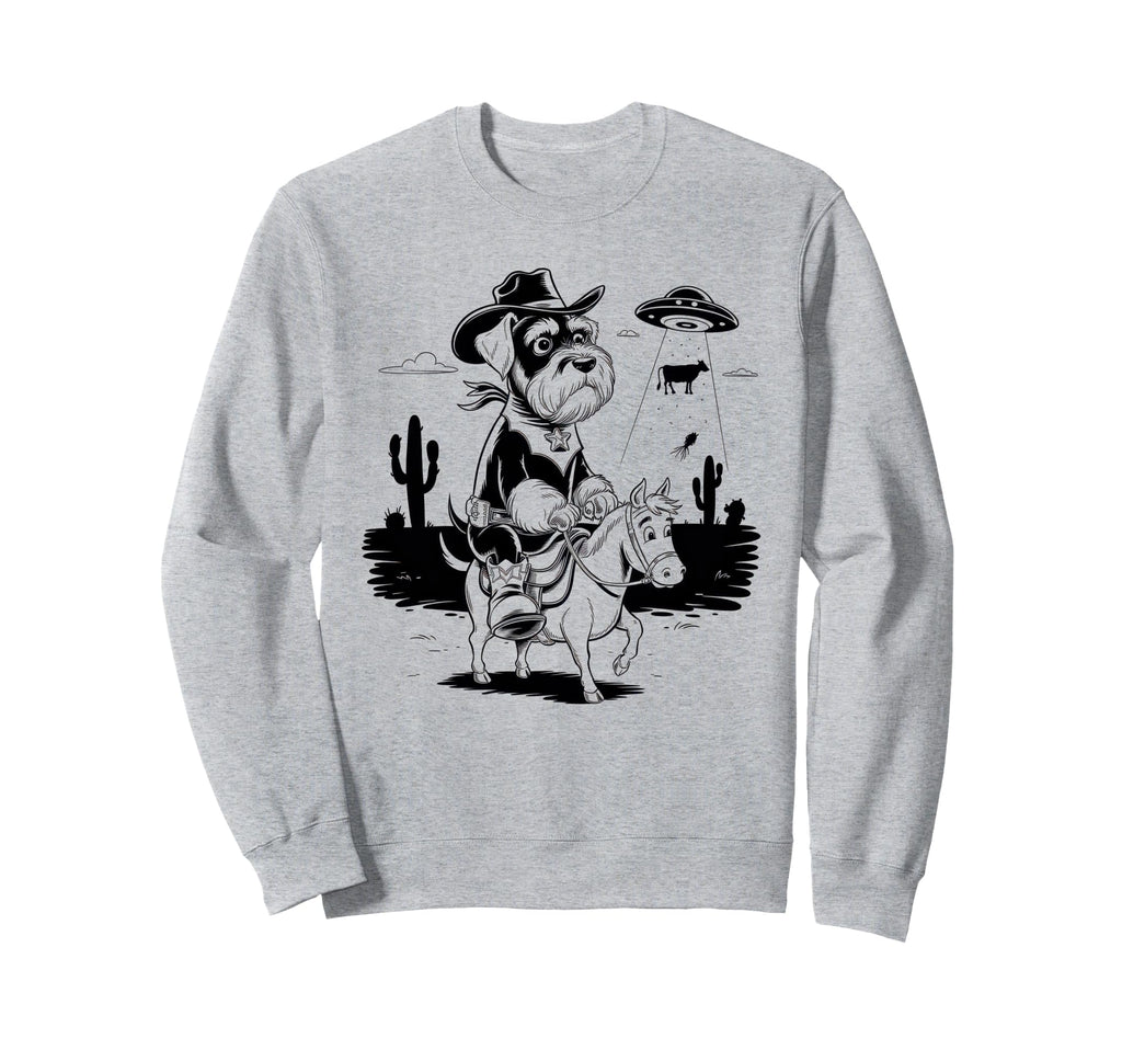 Schnauzer Schnauzer Ufo Western Sweatshirt - Minimalist Print Unisex - T-Shirt, Sweatshirt, Hoodie