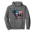 Bull American Flag Usa 4Th July Hoodie - Aesthetic Graphic Men Women - T-Shirt, Sweatshirt, Hoodie