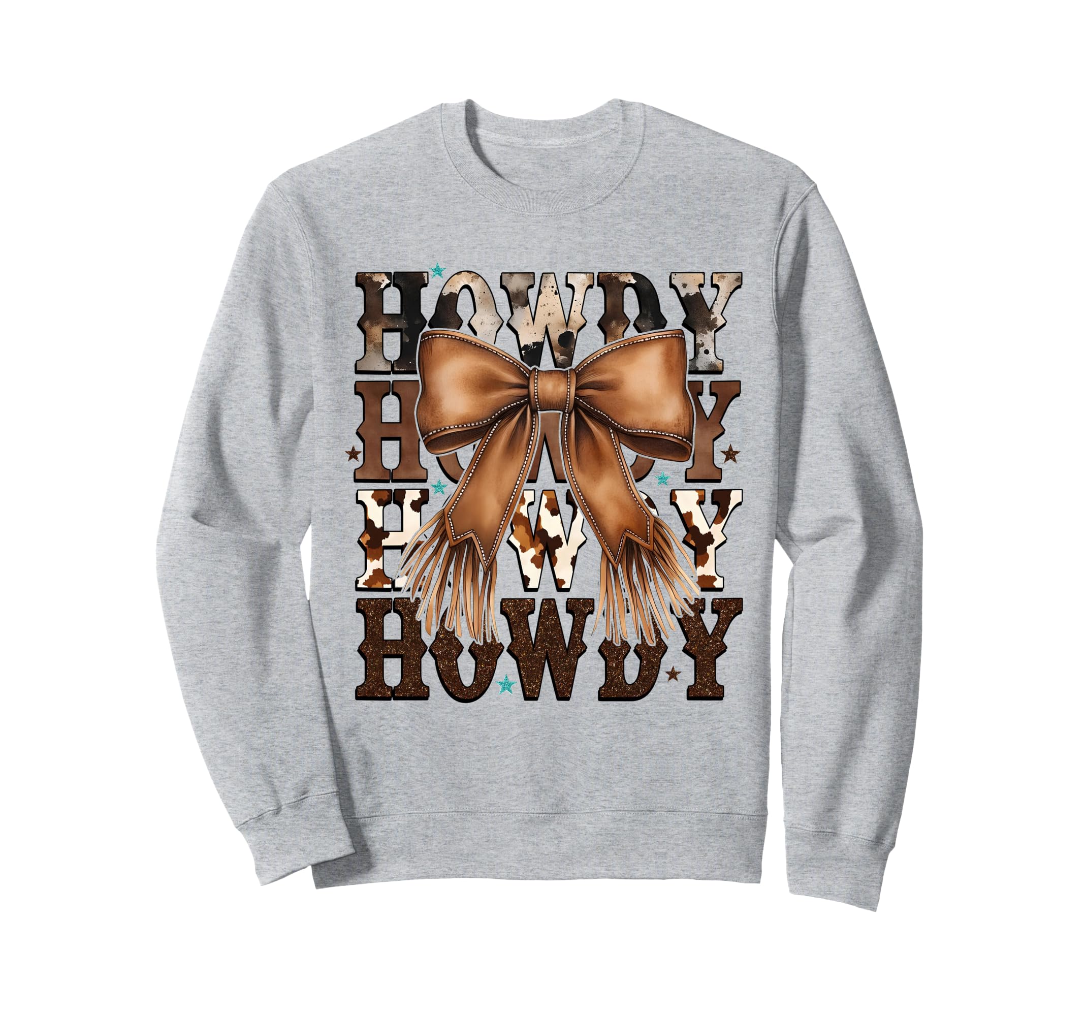 Western Cowgirl Howdy Brown Sweatshirt - Casual Everyday Wear Men Women - T-Shirt, Sweatshirt, Hoodie