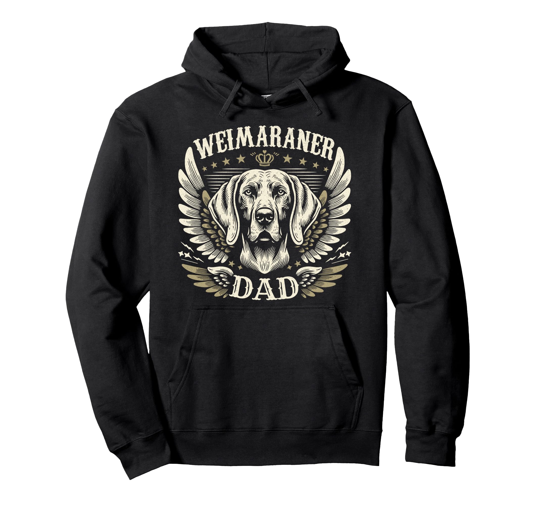Weimaraner Dad Biker Wings Motorcycle Hoodie - Unique Graphic Unisex - T-Shirt, Sweatshirt, Hoodie