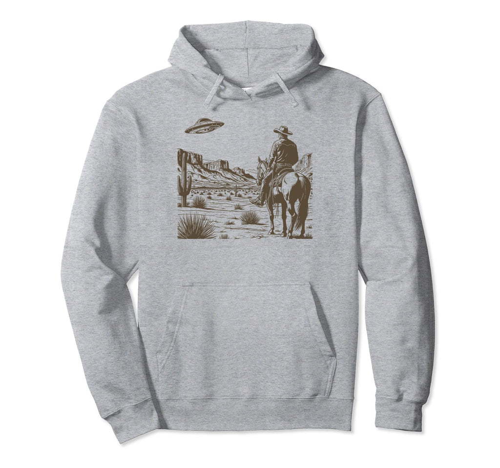 Ufo Western Cowboy Wild West Hoodie - Custom Art Print Unisex - T-Shirt, Sweatshirt, Hoodie