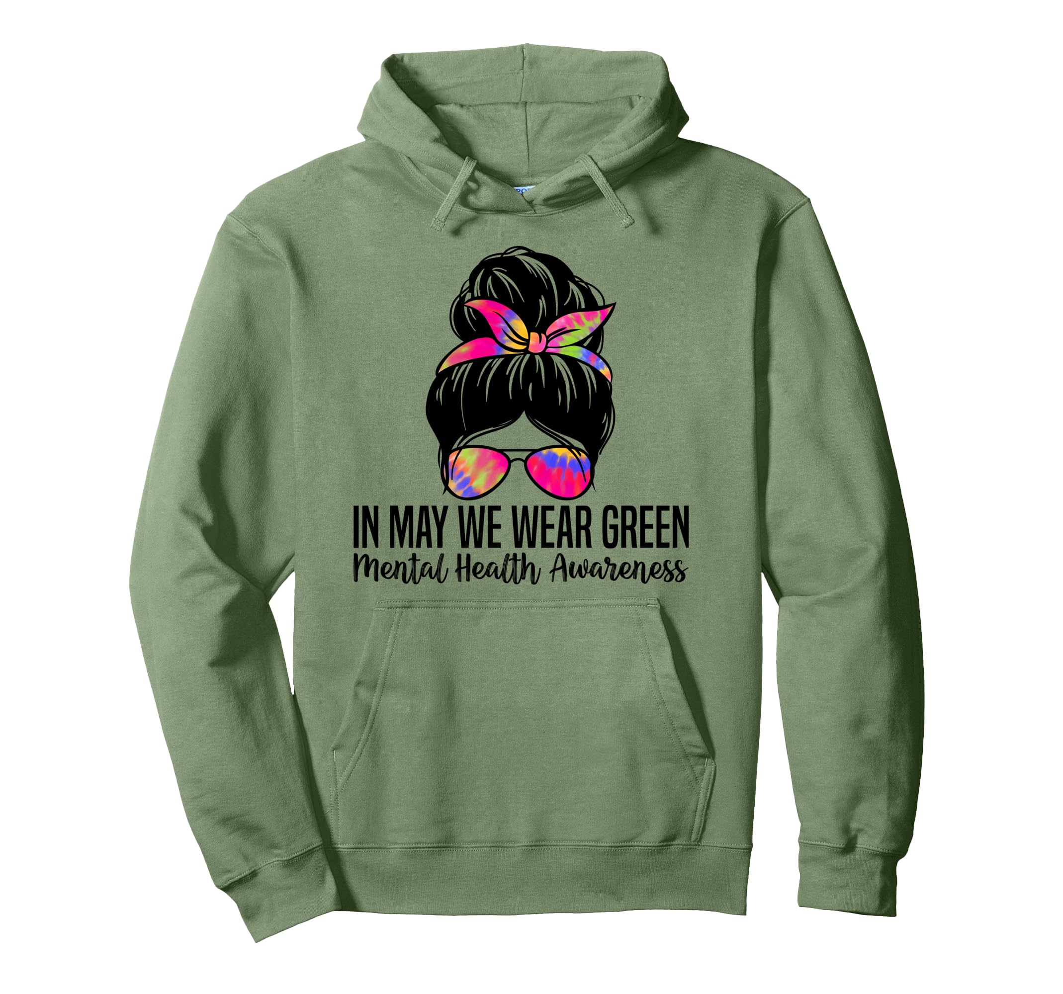 May We Wear Green Mental Health Hoodie - Minimalist Print for Adults - T-Shirt, Sweatshirt, Hoodie