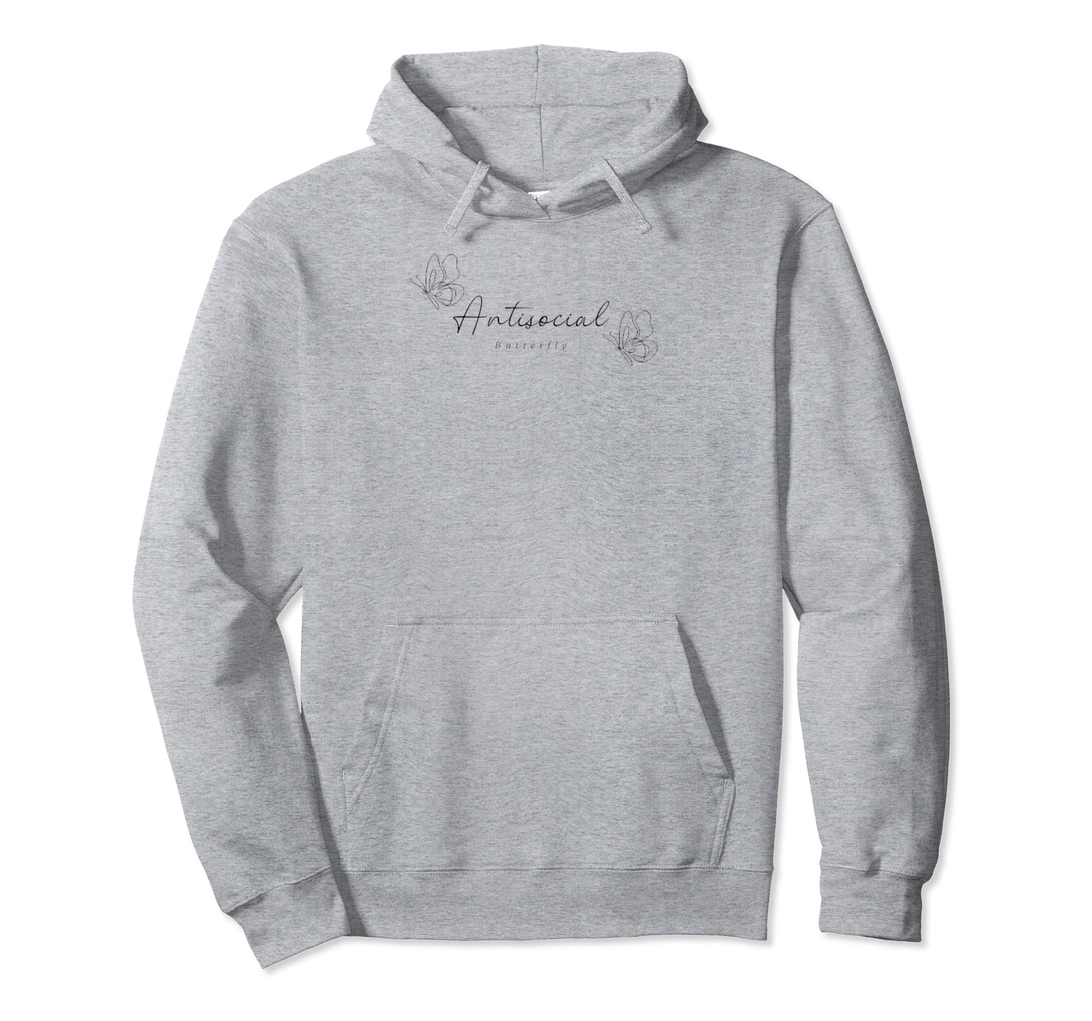 Antisocial Butterfly Hoodie - Casual Everyday Wear Men Women - T-Shirt, Sweatshirt, Hoodie