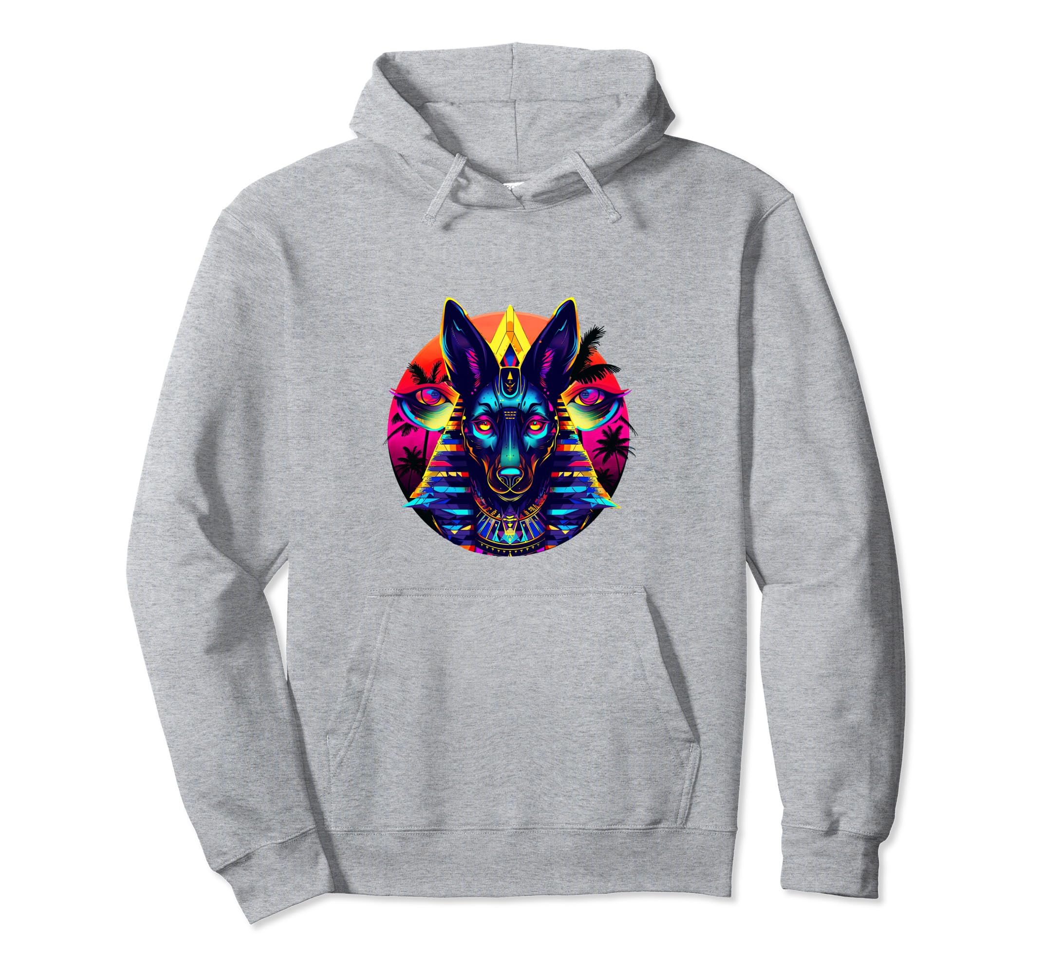 Streetwear 80S 90S Egypt Egyptian God Anubis Hoodie - Graphic Print Unisex - T-Shirt, Sweatshirt, Hoodie