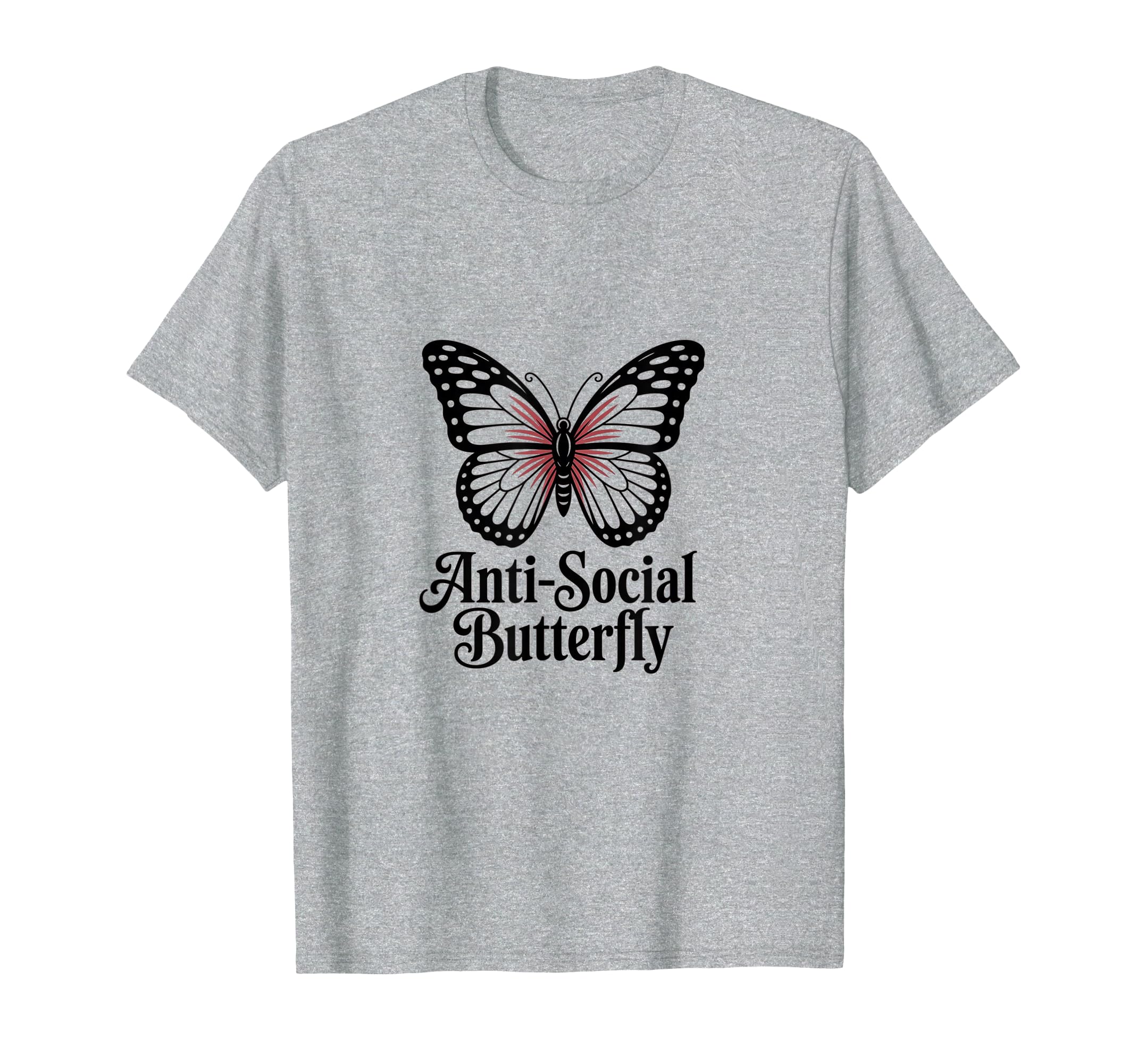 Antisocial Gothic Butterfly T-Shirt - Minimalist Print for Adults - T-Shirt, Sweatshirt, Hoodie