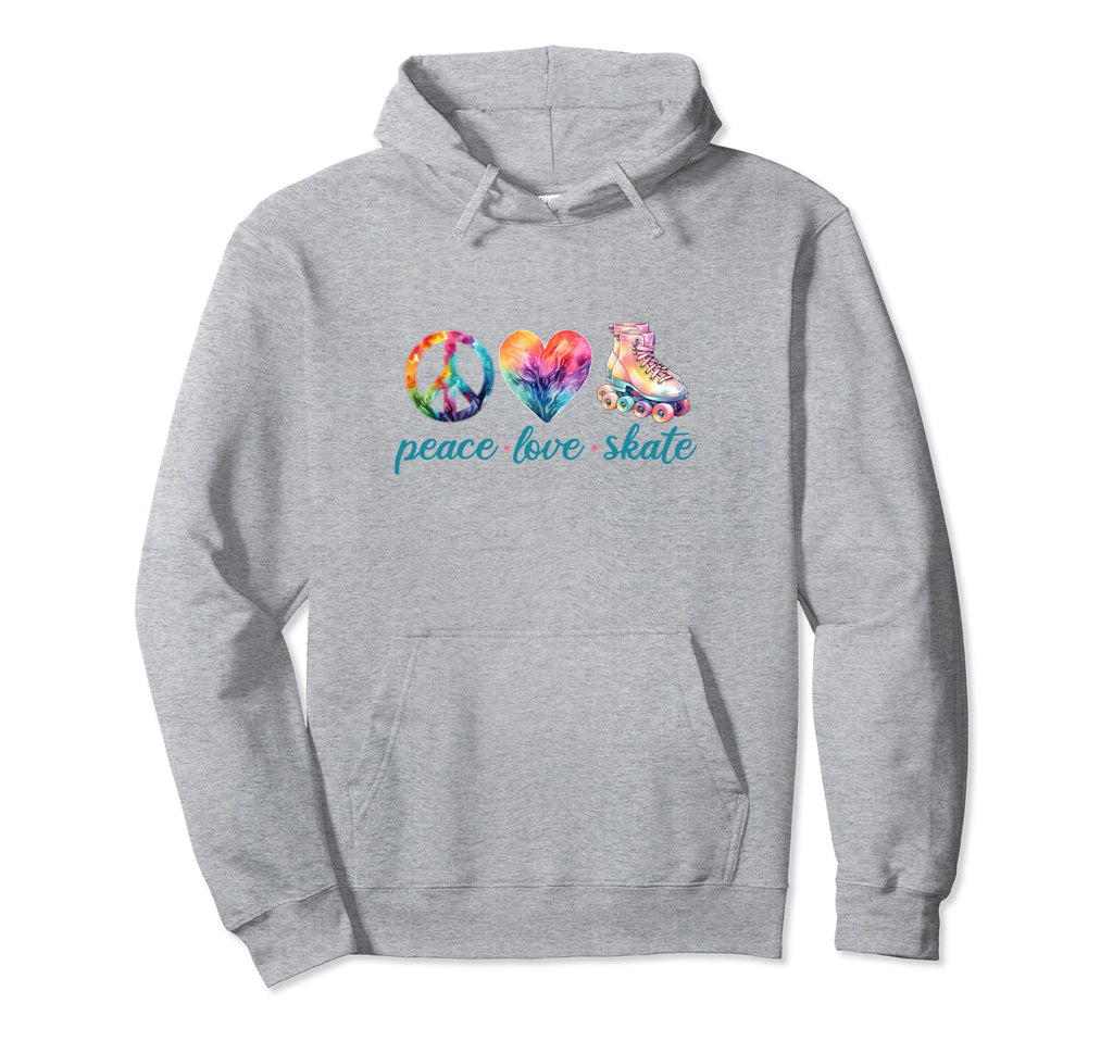 Peace Love Skate Roller Skates 70S 80S Hoodie - Graphic Print for Adults - T-Shirt, Sweatshirt, Hoodie