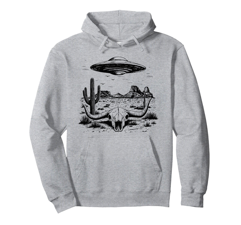 Cowboy Western Desert Alien Desert Ufo Hoodie - Streetwear Style for Adults - T-Shirt, Sweatshirt, Hoodie