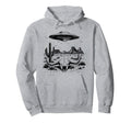 Cowboy Western Desert Alien Desert Ufo Hoodie - Streetwear Style for Adults - T-Shirt, Sweatshirt, Hoodie
