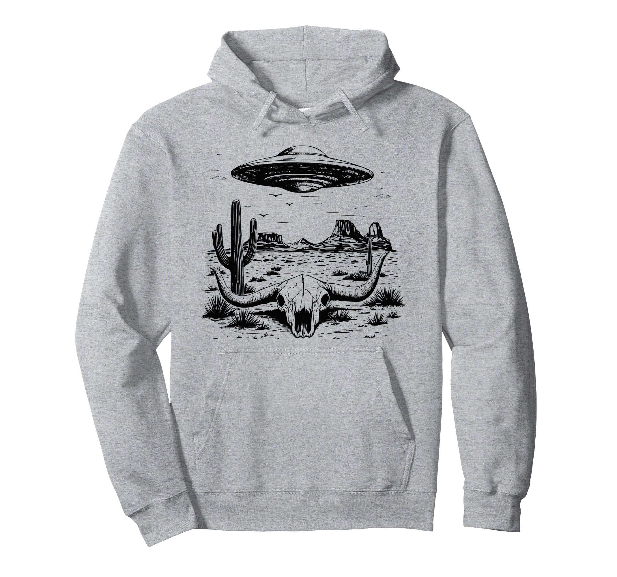 Cowboy Western Desert Alien Desert Ufo Hoodie - Streetwear Style for Adults - T-Shirt, Sweatshirt, Hoodie