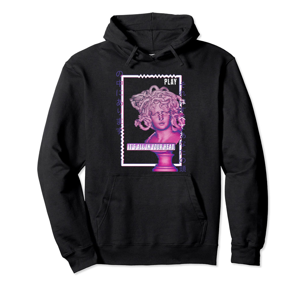 Medusa Ancient Greek Statue Glitch Hoodie - Streetwear Style Men Women - T-Shirt, Sweatshirt, Hoodie