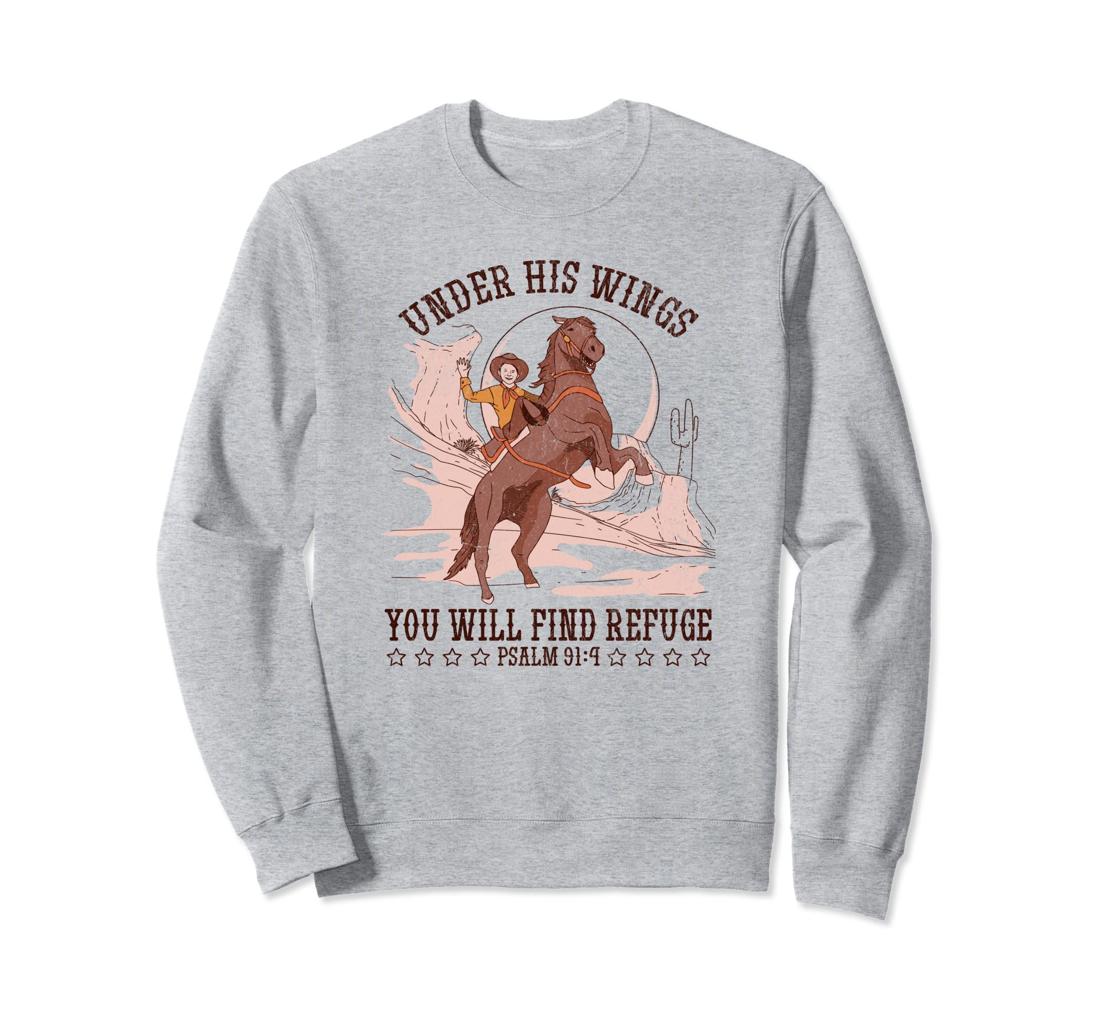 Under His Wings Jesus Faith Sweatshirt - Novelty Apparel for Adults - T-Shirt, Sweatshirt, Hoodie