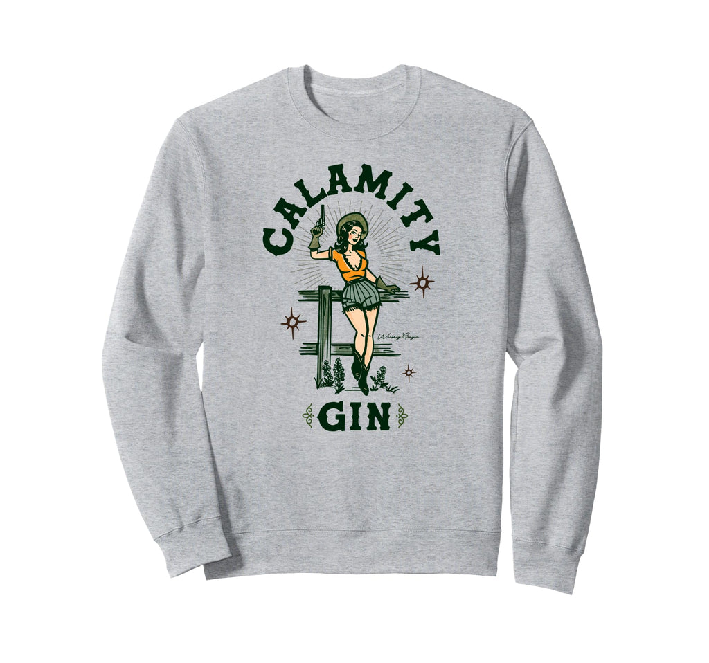 Calamity Gin Funny Pinup Cowgirl Sweatshirt - Graphic Print Men Women - T-Shirt, Sweatshirt, Hoodie
