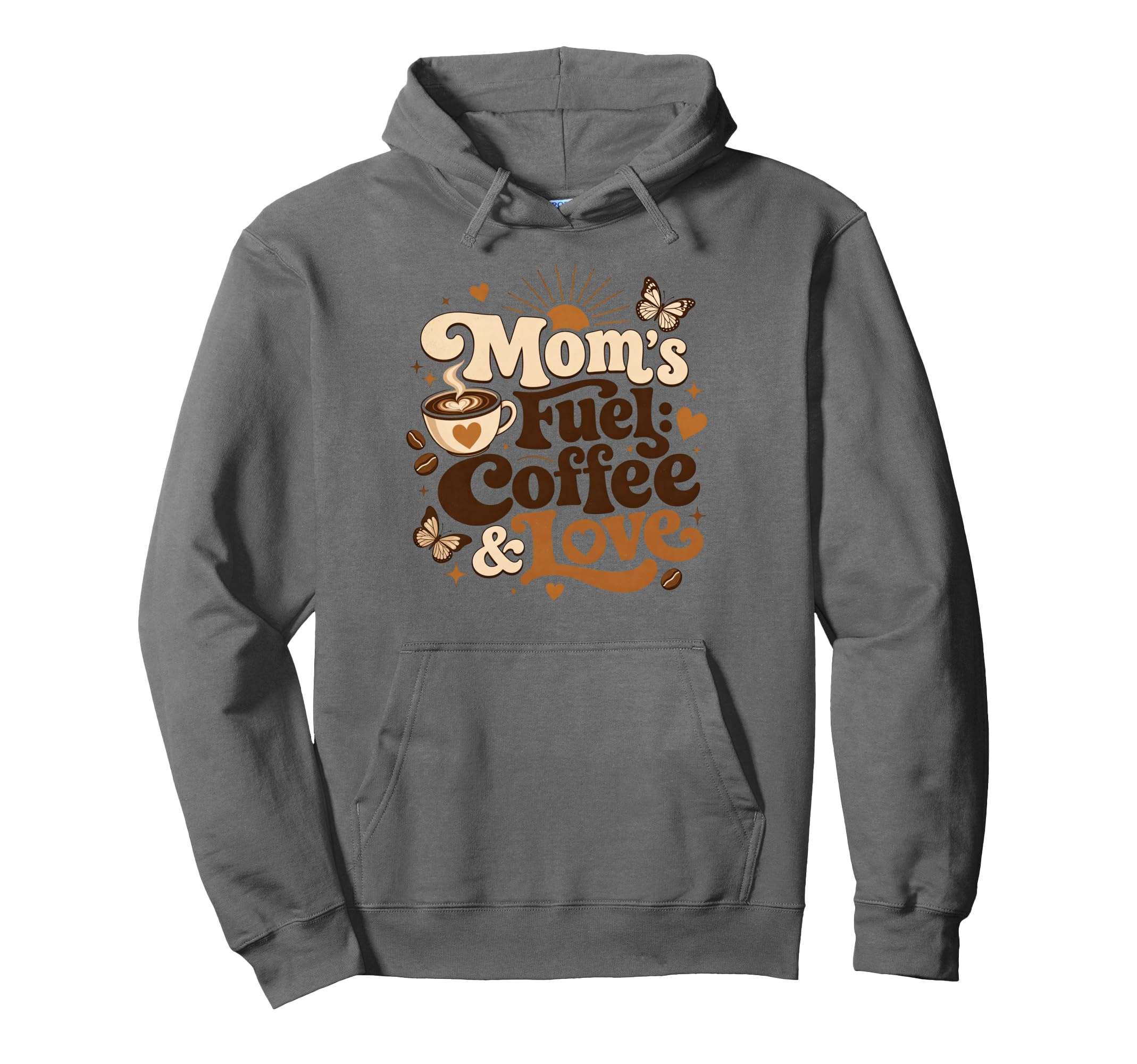 Moms Fuel Coffee Love Typography Art Hoodie - Custom Art Print Unisex - T-Shirt, Sweatshirt, Hoodie