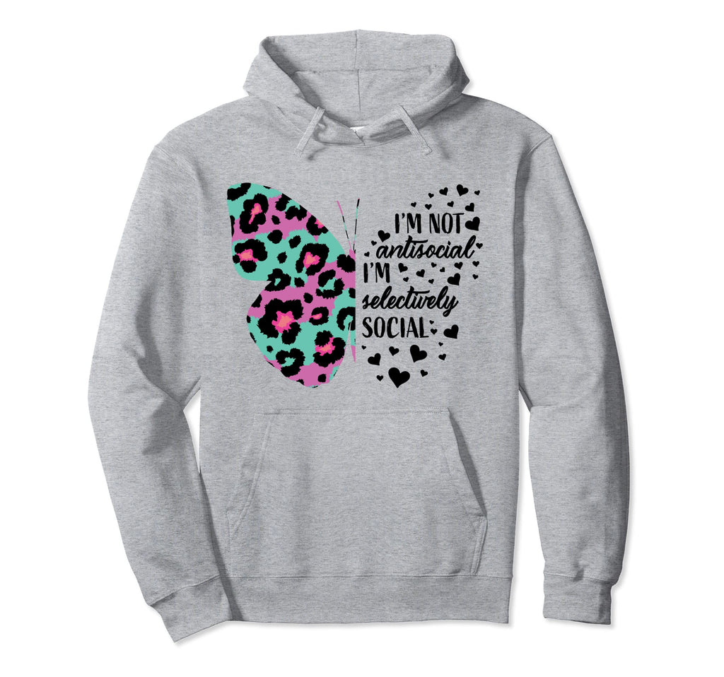 Antisocial Butterfly Funny Sarcastic Hoodie - Minimalist Print Men Women - T-Shirt, Sweatshirt, Hoodie