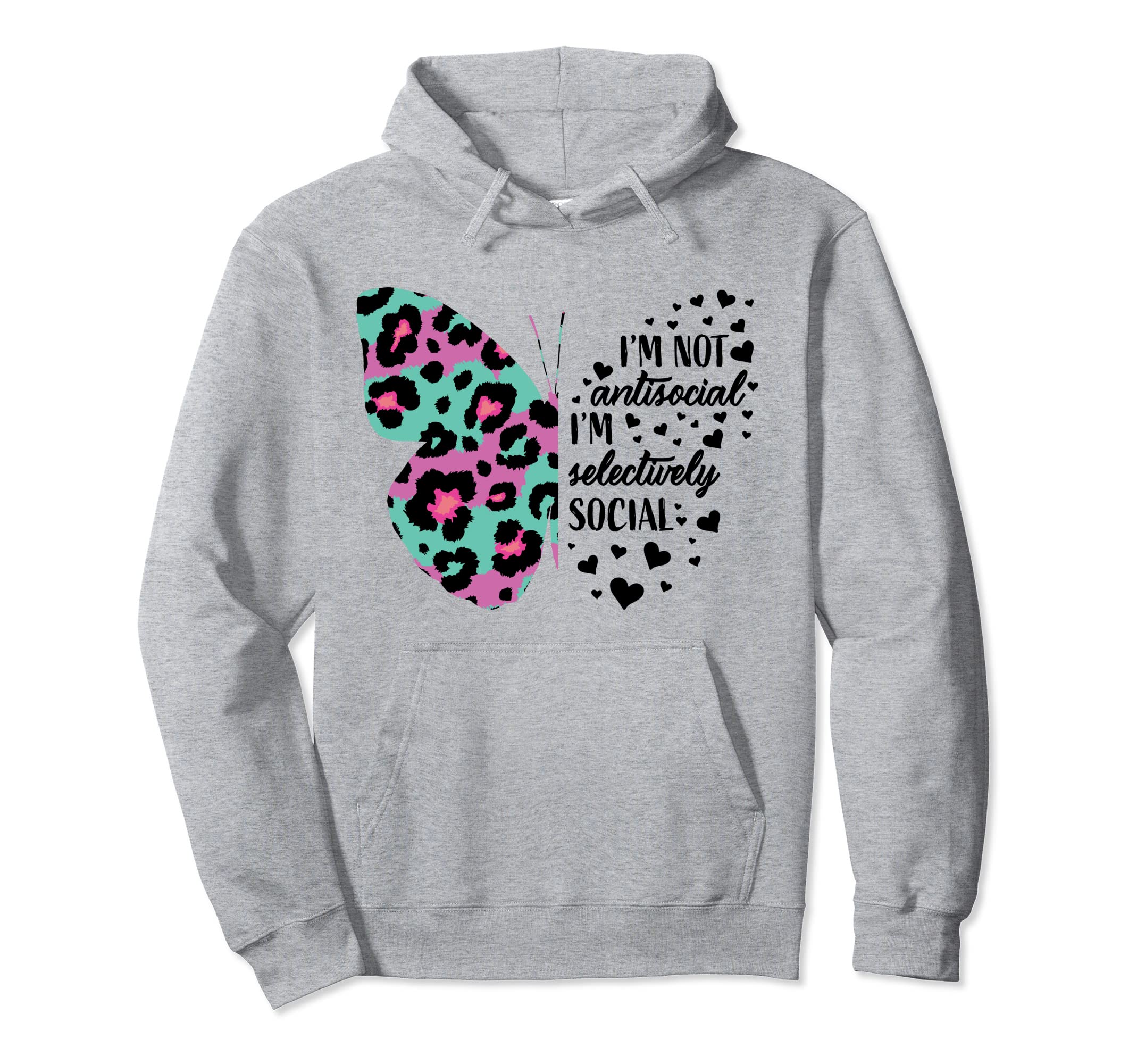 Antisocial Butterfly Funny Sarcastic Hoodie - Minimalist Print Men Women - T-Shirt, Sweatshirt, Hoodie