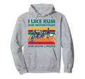 I Like Rum And Motorcycles And Maybe 3 Hoodie - Trendy Graphic Unisex - T-Shirt, Sweatshirt, Hoodie