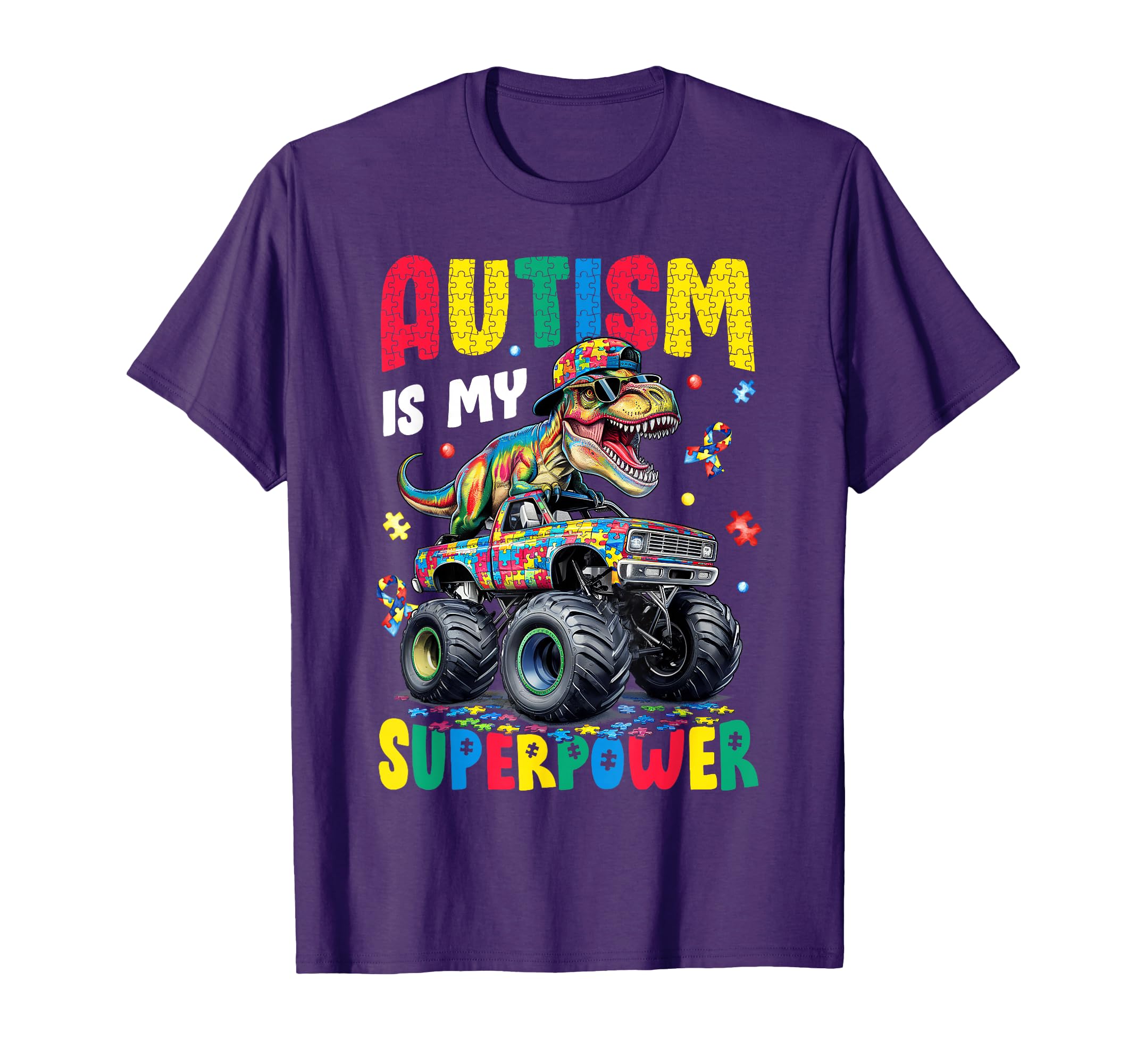 Autism Is My Superpower Autism Dinosaur T-Shirt - Graphic Print for Adults - T-Shirt, Sweatshirt, Hoodie