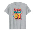 Living My Best 91 Birthday Gift Typography T-Shirt - Unique Graphic Unisex - T-Shirt, Sweatshirt, Hoodie