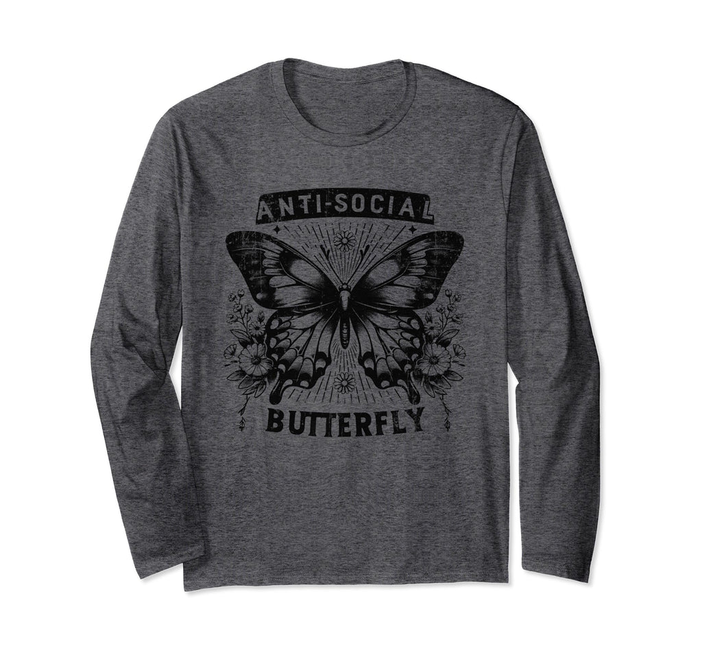 Sarcastic Antisocial Butterfly Introvert T-Shirt - Trendy Graphic Unisex - T-Shirt, Sweatshirt, Hoodie