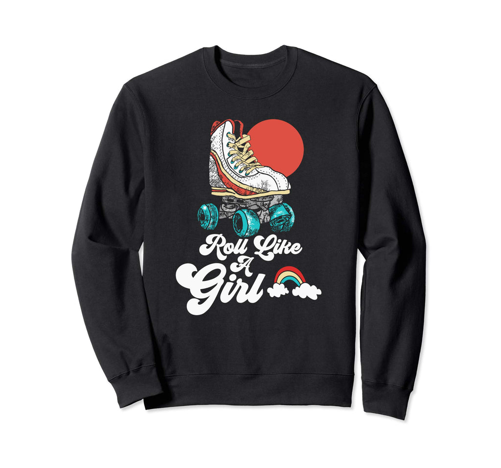 Roll Like Minimalist Roller Skate Sweatshirt - Novelty Apparel Men Women - T-Shirt, Sweatshirt, Hoodie