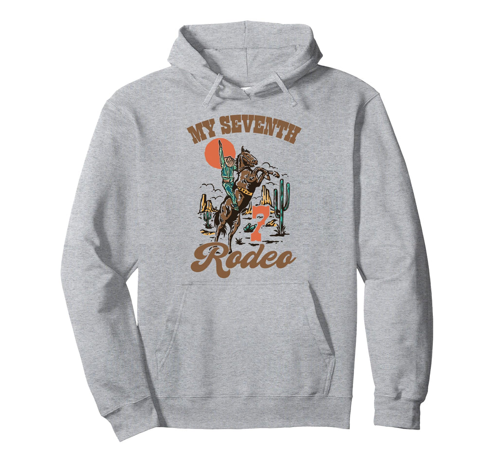 My Seven Rodeo Western 7Th Birthday Country Hoodie - Unique Graphic Unisex - T-Shirt, Sweatshirt, Hoodie