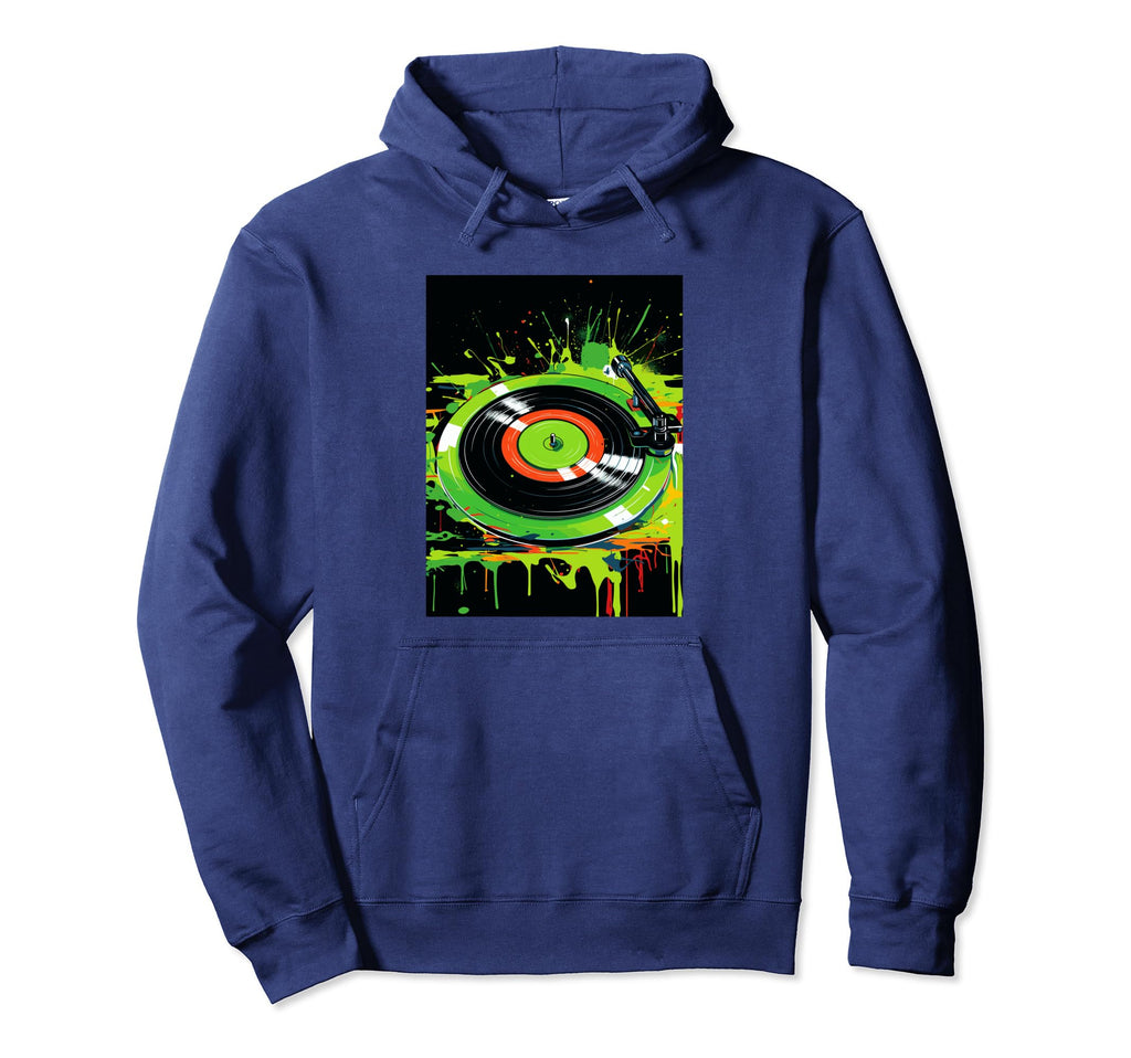 Vinyl Record Player Dj Music Hoodie - Minimalist Print Unisex - T-Shirt, Sweatshirt, Hoodie