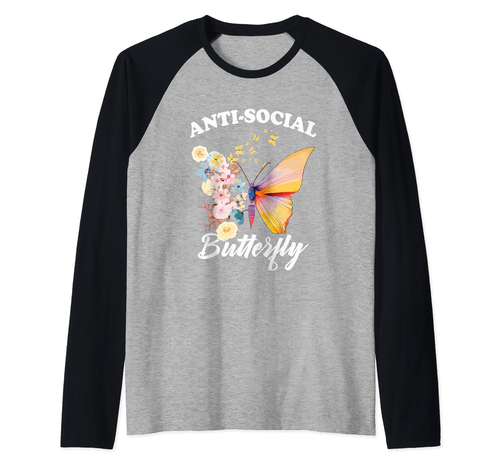 Antisocial Butterfly Introvert Funny Hoodie - Minimalist Print for Adults - T-Shirt, Sweatshirt, Hoodie