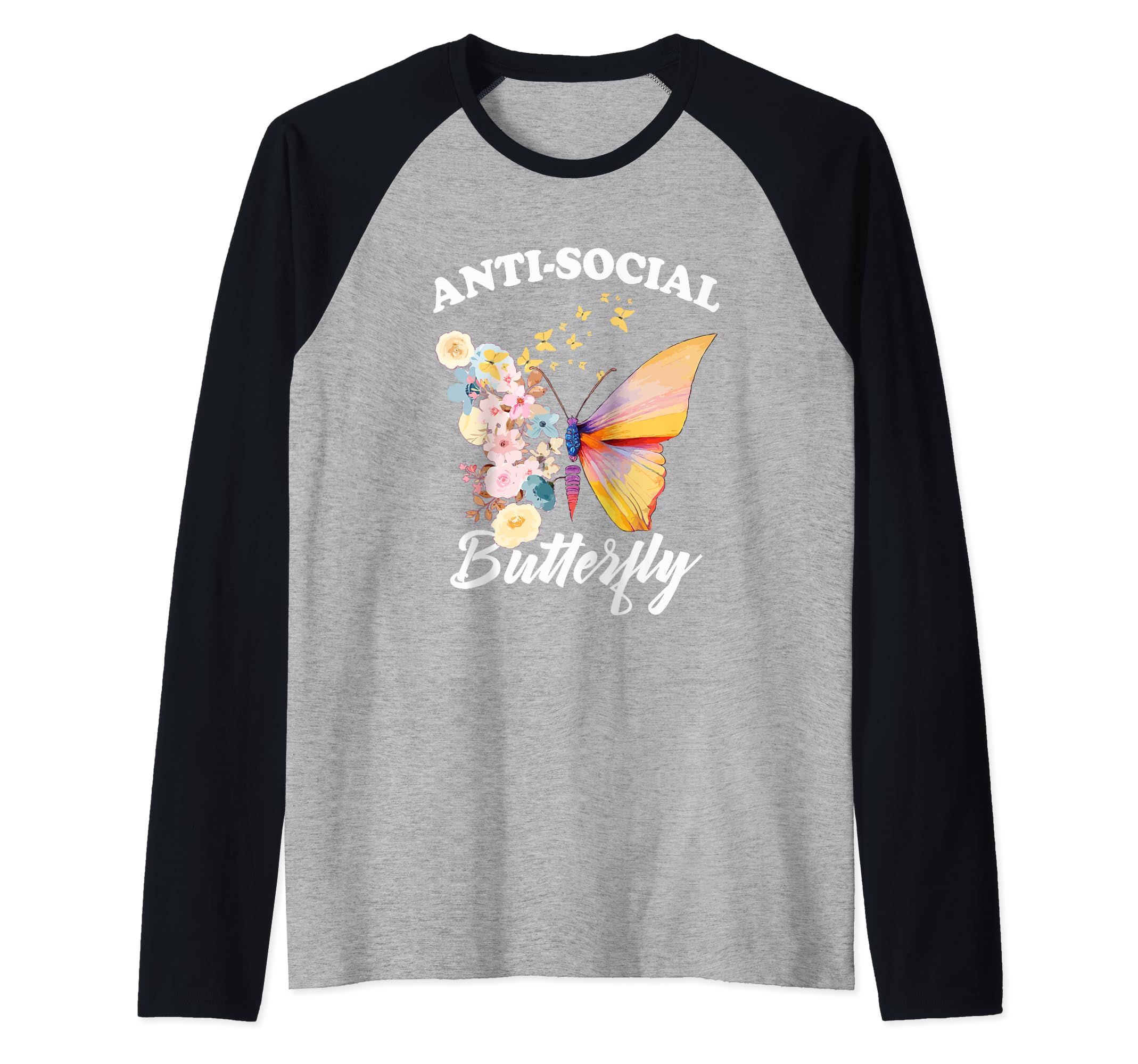 Antisocial Butterfly Introvert Funny Hoodie - Minimalist Print for Adults - T-Shirt, Sweatshirt, Hoodie