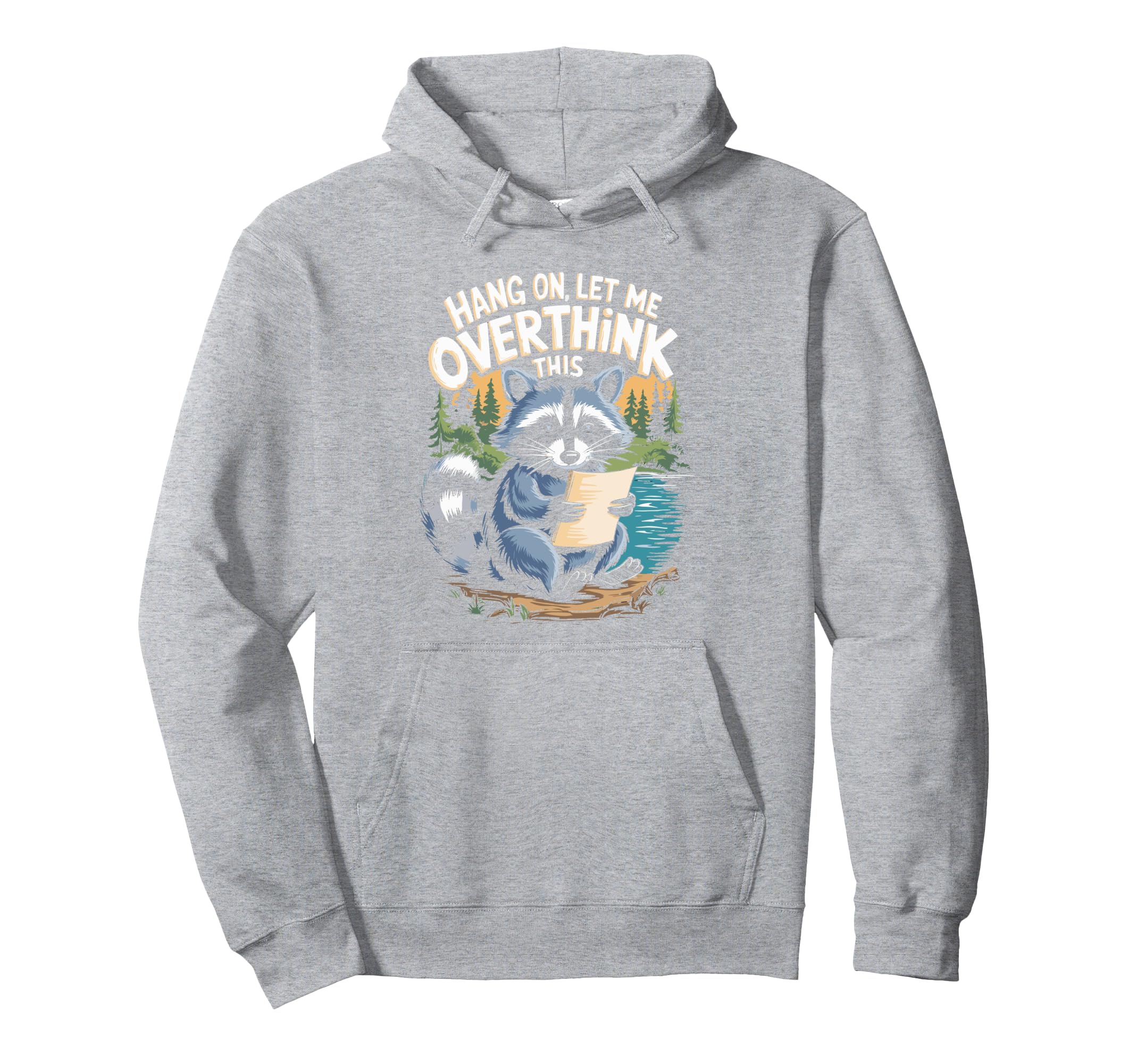 Funny Raccoon Overthinking Coffee Meme Hoodie - Fun Novelty Design Unisex - T-Shirt, Sweatshirt, Hoodie