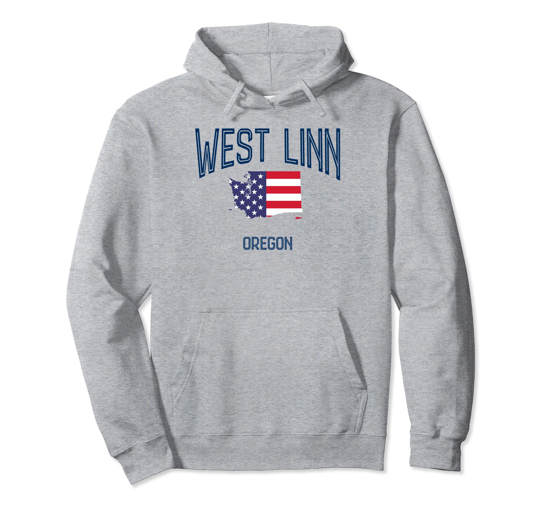 West Linn Oregon Or Athletic Usa Flag Hoodie - Casual Everyday Wear Unisex - T-Shirt, Sweatshirt, Hoodie