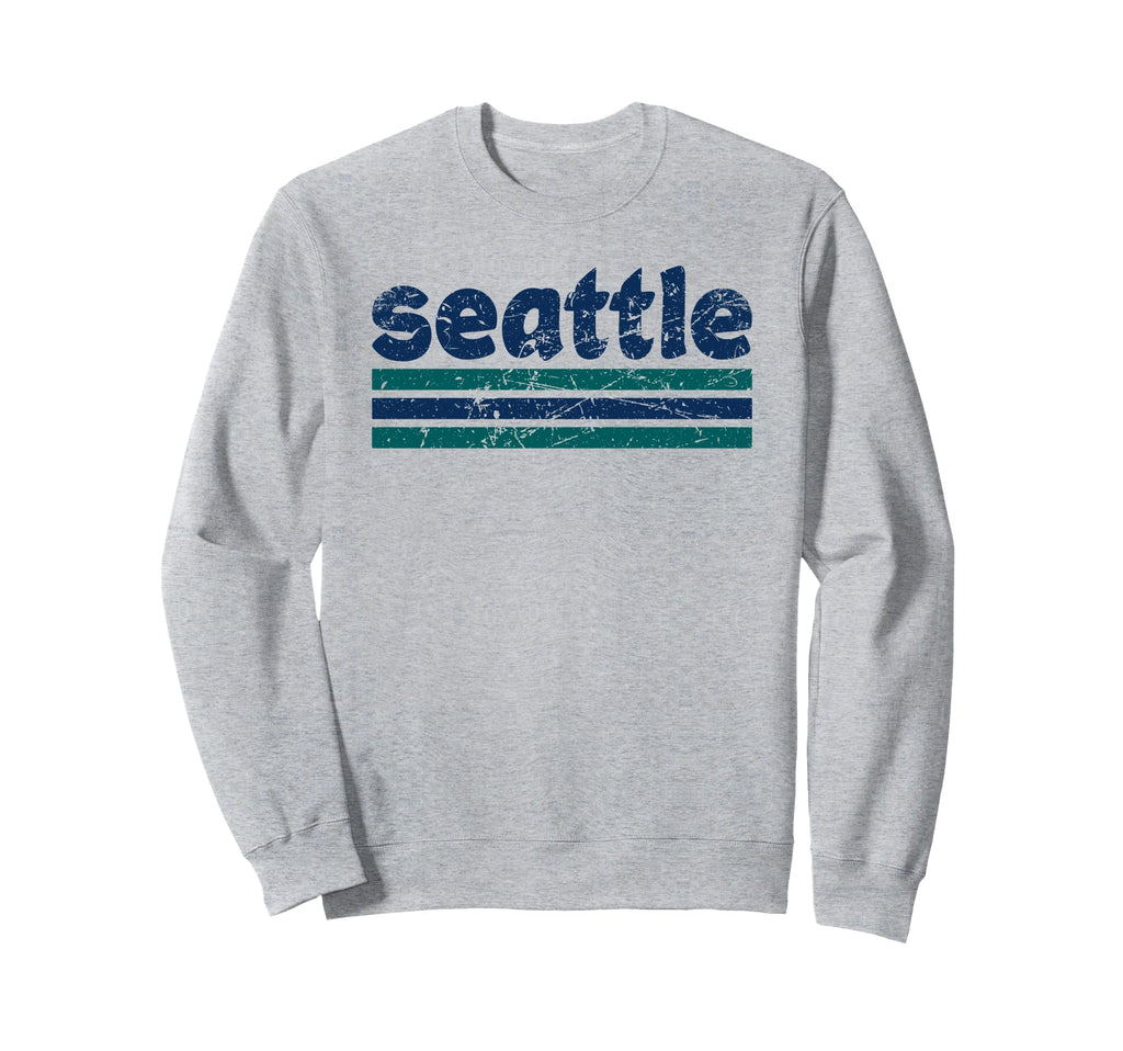 Seattle Washington Three Stripe Sweatshirt - Fun Novelty Design for Adults - T-Shirt, Sweatshirt, Hoodie