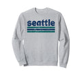 Seattle Washington Three Stripe Sweatshirt - Fun Novelty Design for Adults - T-Shirt, Sweatshirt, Hoodie