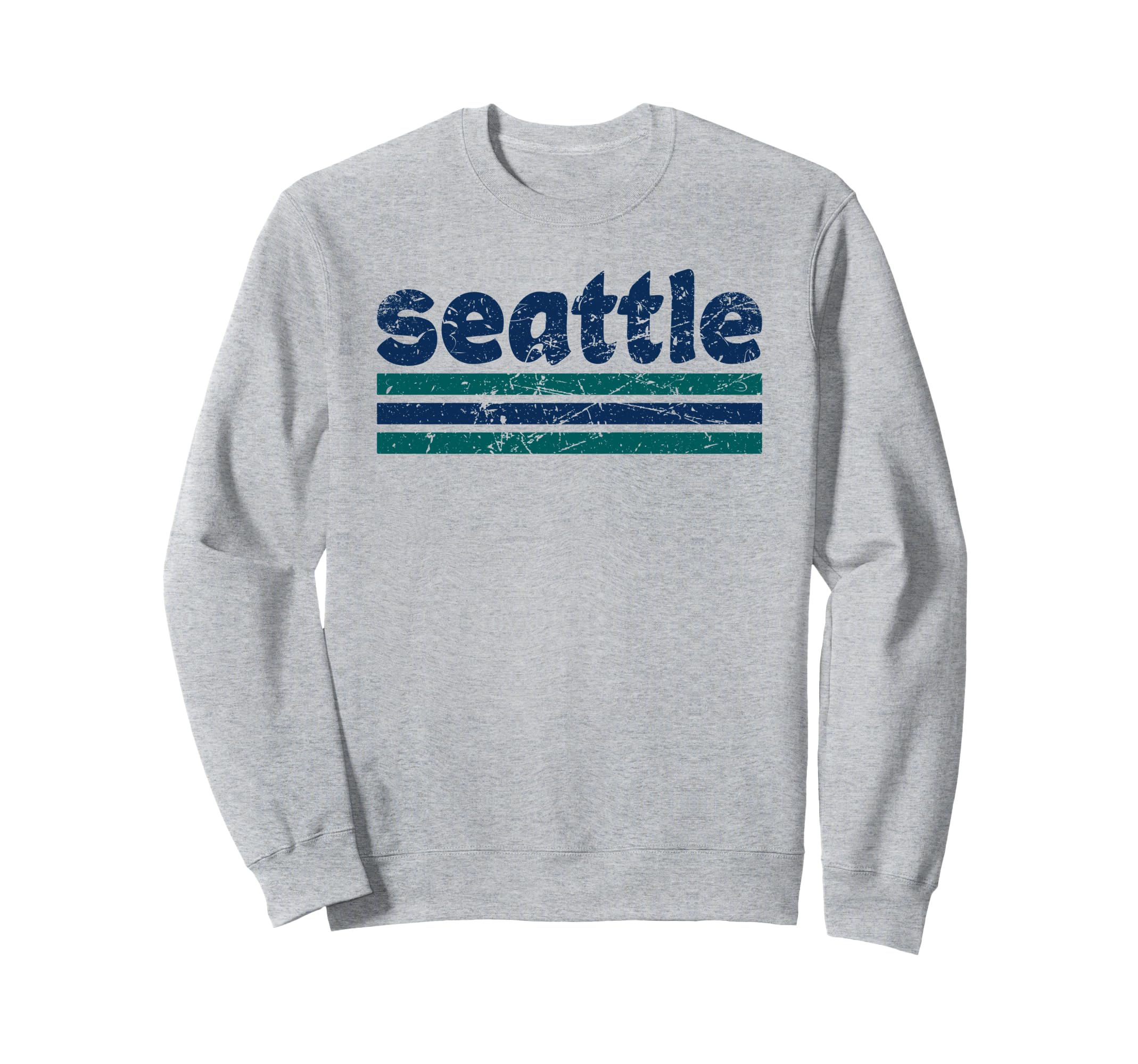 Seattle Washington Three Stripe Sweatshirt - Fun Novelty Design for Adults - T-Shirt, Sweatshirt, Hoodie