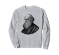 Illustration Charles Darwin Sweatshirt - Aesthetic Graphic Men Women - T-Shirt, Sweatshirt, Hoodie