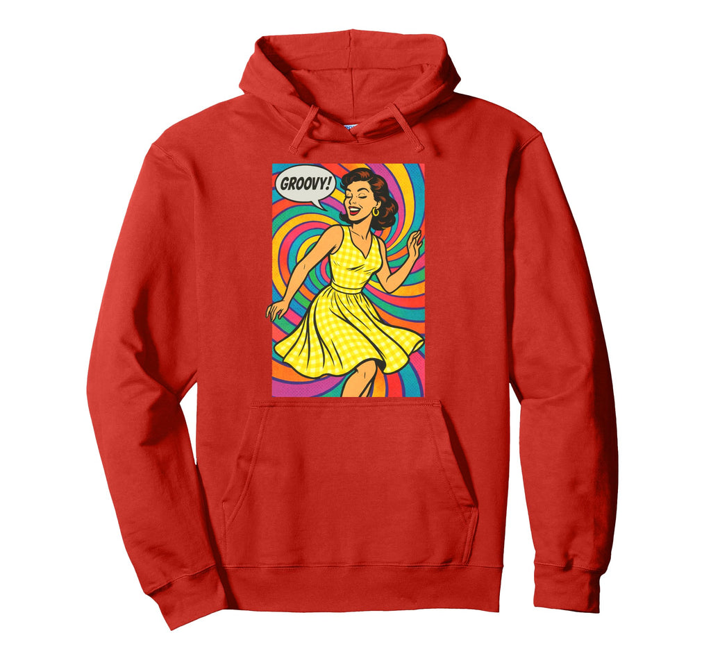 Pop Art Brunette Psychedelic 50S Hoodie - Casual Everyday Wear Men Women - T-Shirt, Sweatshirt, Hoodie