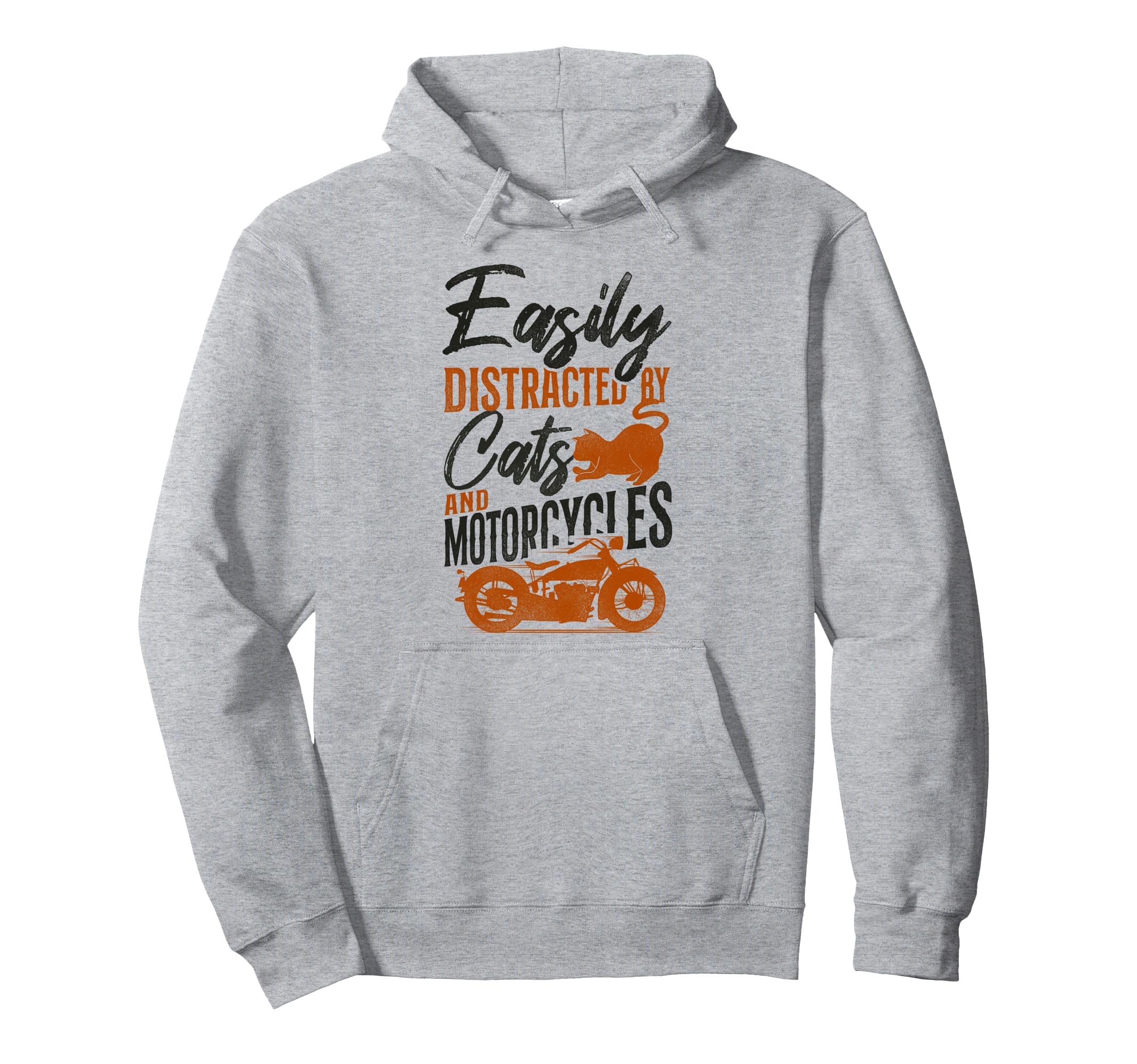 Motorcycle Biker Cat Easily Distracted Cats Hoodie - Graphic Print Unisex - T-Shirt, Sweatshirt, Hoodie