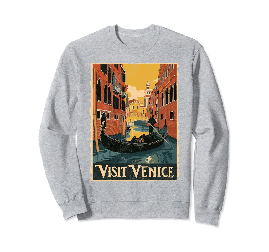 Travel Venice Italy Gondola Canal Sweatshirt - Aesthetic Graphic Men Women - T-Shirt, Sweatshirt, Hoodie