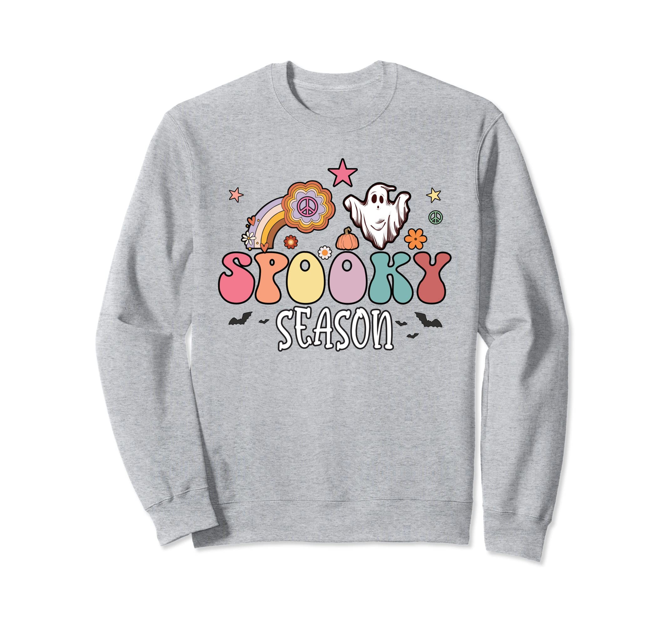 Groovy Ghost Spooky Season Sunset Sweatshirt - Unique Graphic for Adults - T-Shirt, Sweatshirt, Hoodie