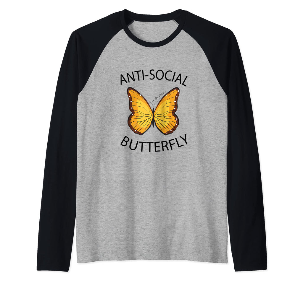 Anti Social Butterfly Social Club Raglan Hoodie - Graphic Print Men Women - T-Shirt, Sweatshirt, Hoodie
